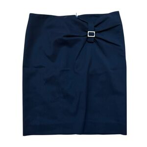 Gucci Navy Pencil Skirt with Buckle